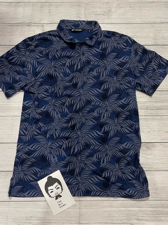Travis Mathew Other - TravisMathew Mountain Down Tropical Palm Print Golf Polo Blue Performance XL